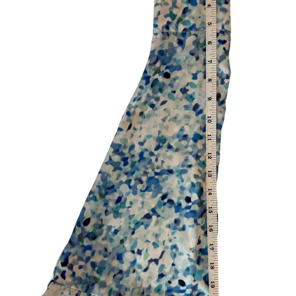 ZARA Blue Watercolor Dress – Size‎ XL midi gold buttons button up design - Picture 7 of 7